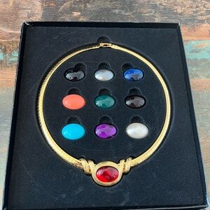 Joan River vintage gold tone necklace with Interchangeable Gemstones 🔥🔥